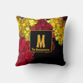 抽象芸術モノグラムのコンテンポラリー名前をカスタムする クッション (裏面)