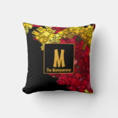 抽象芸術モノグラムのコンテンポラリー名前をカスタムする クッション (正面)