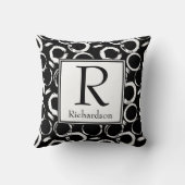 抽象芸術モノグラムの円 クッション (裏面)