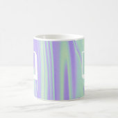 抽象芸術モノグラム名大理石パープルグリーン コーヒーマグカップ (中央)
