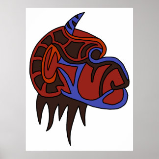 抽象芸術モンキーヘッド1 ポスター