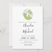 抽象芸術モンステラ手描き植物園 招待状 (正面)