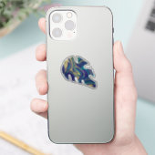 抽象芸術モンステラ葉液大理石 シール (スマートフォン)