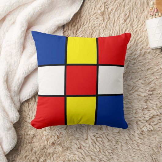 抽象芸術モンドリアンスタイルスクウェア装飾用クッション クッション (ブランケット)