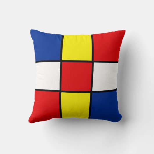 抽象芸術モンドリアンスタイルスクウェア装飾用クッション クッション (裏面)