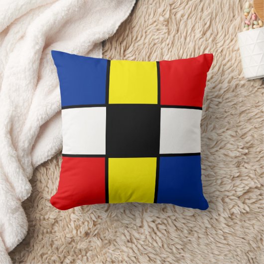 抽象芸術モンドリアンスタイルスクウェア装飾用クッション クッション (ブランケット)