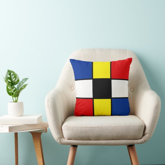 抽象芸術モンドリアンスタイルスクウェア装飾用クッション クッション (椅子)