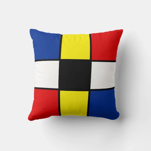 抽象芸術モンドリアンスタイルスクウェア装飾用クッション クッション (裏面)