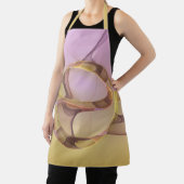 抽象芸術モーショモダンンピンクゴールデンフラクタルアート エプロン (インサイチュ)