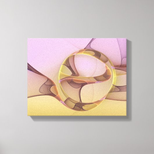 抽象芸術モーショモダンンピンクゴールデンフラクタルアート キャンバスプリント (正面)