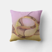 抽象芸術モーショモダンンピンクゴールデンフラクタルアート クッション (裏面)