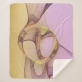 抽象芸術モーショモダンンピンクゴールデンフラクタルアート シェルパブランケット (正面)