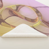 抽象芸術モーショモダンンピンクゴールデンフラクタルアート シェルパブランケット (3/4)