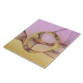 抽象芸術モーショモダンンピンクゴールデンフラクタルアート タイル (側面)