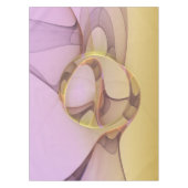 抽象芸術モーショモダンンピンクゴールデンフラクタルアート テーブルクロス (正面)