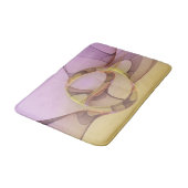 抽象芸術モーショモダンンピンクゴールデンフラクタルアート バスマット (アングル)