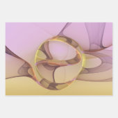 抽象芸術モーショモダンンピンクゴールデンフラクタルアート ラッピングペーパーシート (正面2)