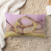 抽象芸術モーショモダンンピンクゴールデンフラクタルアート ランバークッション (ブランケット)