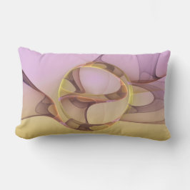 抽象芸術モーショモダンンピンクゴールデンフラクタルアート ランバークッション