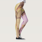 抽象芸術モーショモダンンピンクゴールデンフラクタルアート レギンス (右)