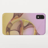 抽象芸術モーショモダンンピンクゴールデンフラクタルアート Case-Mate iPhoneケース (裏面(横))