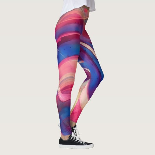 抽象芸術モーションアートカラフルレギンス レギンス (右)