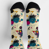 抽象芸術モーションソックス(ティール（緑がかった色）、マゼンタ、およびイエロー) ソックス (上部)