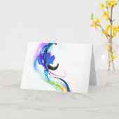 抽象芸術モーニンググローリー絵を描（ばちゃばちゃ）跳ねる カード (黄色い花)