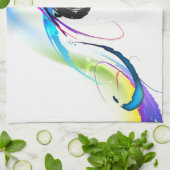 抽象芸術モーニンググローリー絵を描(ばちゃばちゃ)跳ねる キッチンタオル (折り畳み)