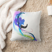 抽象芸術モーニンググローリー絵を描(ばちゃばちゃ)跳ねる クッション (ブランケット)