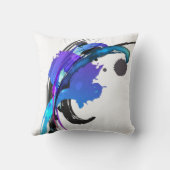 抽象芸術モーニンググローリー絵を描(ばちゃばちゃ)跳ねる クッション (裏面)