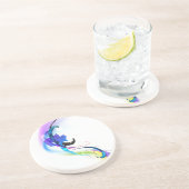 抽象芸術モーニンググローリー絵を描(ばちゃばちゃ)跳ねる コースター (側面)