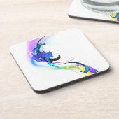 抽象芸術モーニンググローリー絵を描(ばちゃばちゃ)跳ねる コースター (左側)