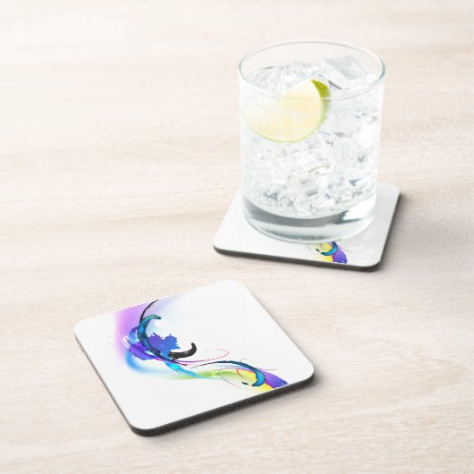 抽象芸術モーニンググローリー絵を描（ばちゃばちゃ）跳ねる コースター (右側)