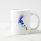 抽象芸術モーニンググローリー絵を描(ばちゃばちゃ)跳ねる ジャンボコーヒーマグカップ (右)