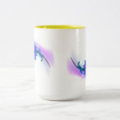 抽象芸術モーニンググローリー絵を描(ばちゃばちゃ)跳ねる ツートーンマグカップ (中央)