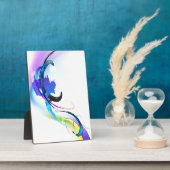 抽象芸術モーニンググローリー絵を描(ばちゃばちゃ)跳ねる フォトプラーク (側面)