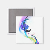 抽象芸術モーニンググローリー絵を描（ばちゃばちゃ）跳ねる マグネット (正面/裏面)