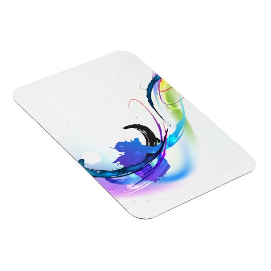 抽象芸術モーニンググローリー絵を描（ばちゃばちゃ）跳ねる マグネット (右側)