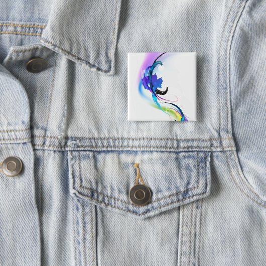 抽象芸術モーニンググローリー絵を描（ばちゃばちゃ）跳ねる 缶バッジ (インサイチュ)