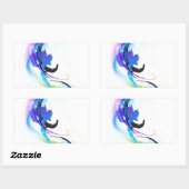 抽象芸術モーニンググローリー絵を描(ばちゃばちゃ)跳ねる 長方形シール (シート)