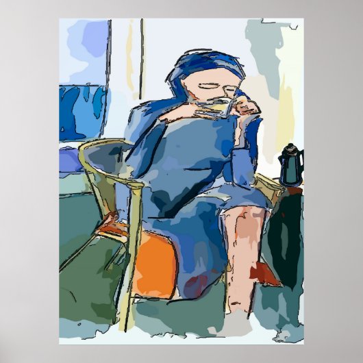 抽象芸術モーニングコーヒー ポスター (正面)