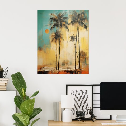 抽象芸術ヤシの木のポスター ポスター (ホームオフィス)