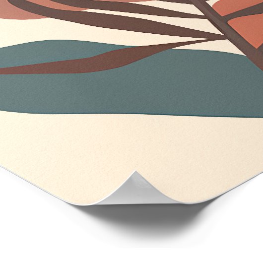 抽象芸術ヤシの葉ミニマリストカスタムアート ポスター (角)