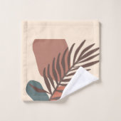 抽象芸術ヤシの葉ミニマリスト バスタオルセット (ウォッシュタオル)