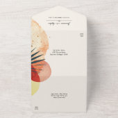 抽象芸術ヤシの葉 オールインワン招待状 (外側)