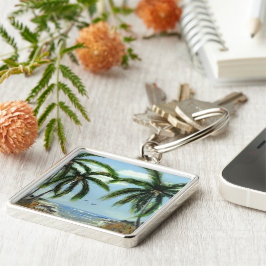 抽象芸術ヤシ キーホルダー (側面)