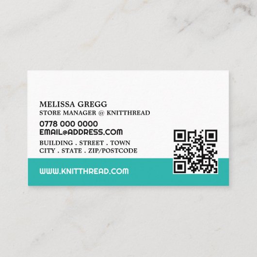 抽象芸術ヤーン、編み物ストア、ヤーンストア 名刺 (裏面)