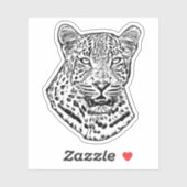 抽象芸術ユキヒョウオリジナルジャングル動物アート シール (シート)