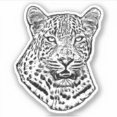 抽象芸術ユキヒョウオリジナルジャングル動物アート シール (正面)